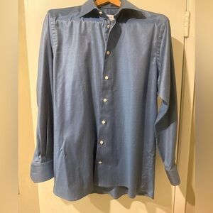 Eton Men’s Contemporary Fit Cotton/Lyocel Sport Shirt - Steel Blue